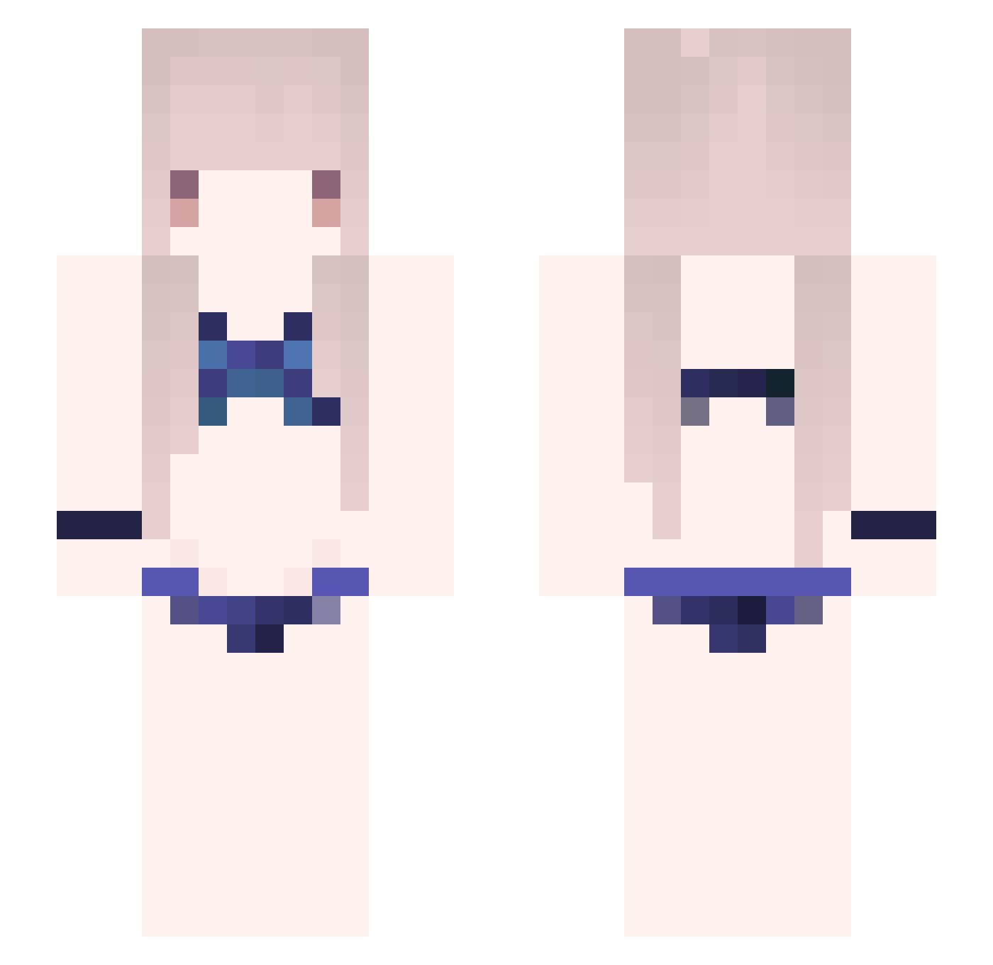 Kreaols2333 Minecraft skin, front and back view