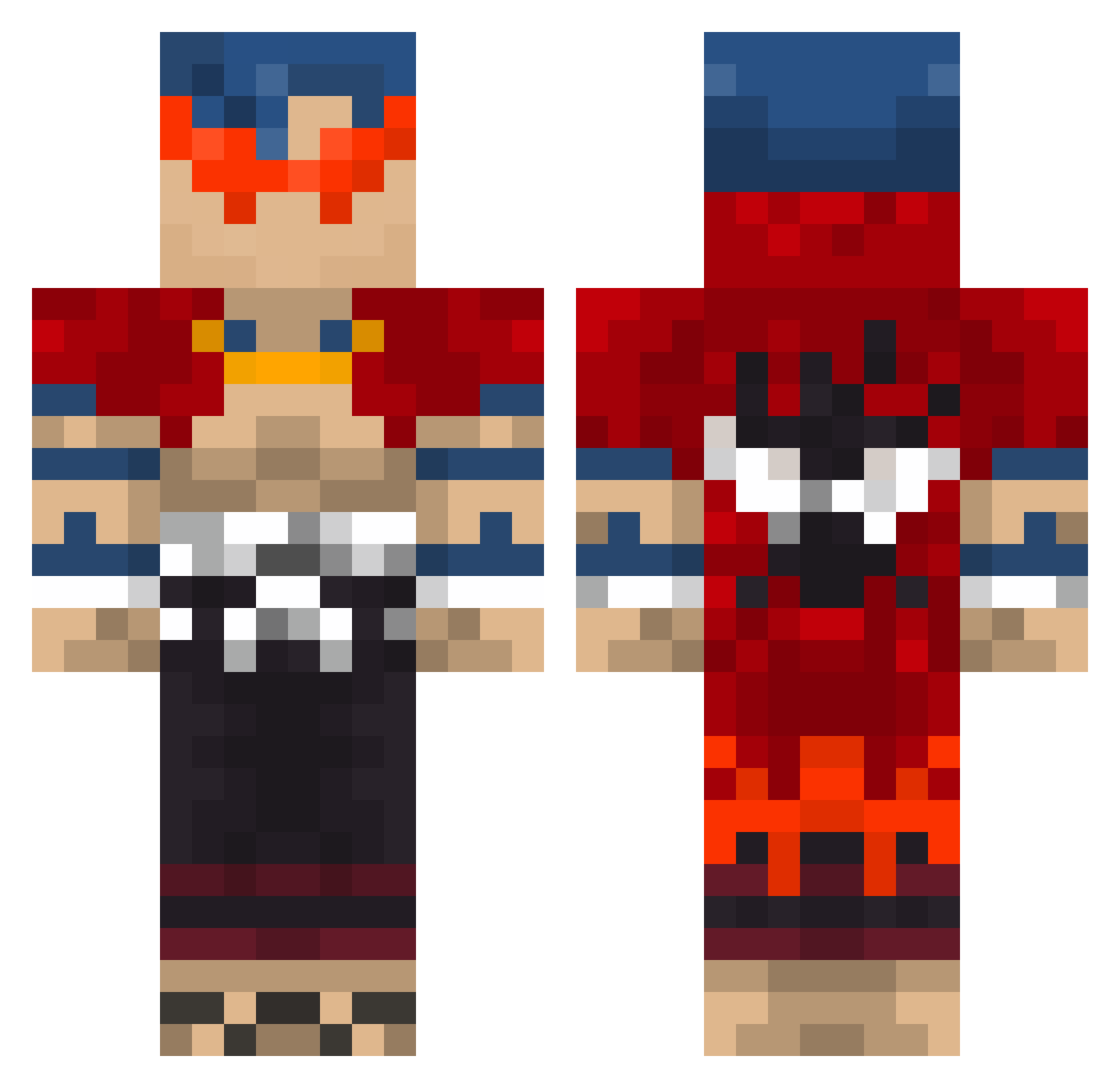 Sirheavens Minecraft skin, front and back view