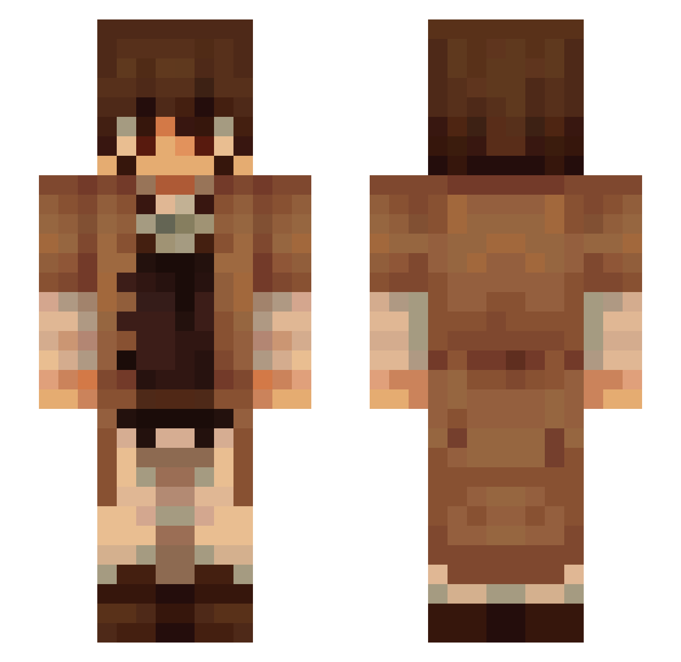 Th_Dazai Minecraft skin, front and back view