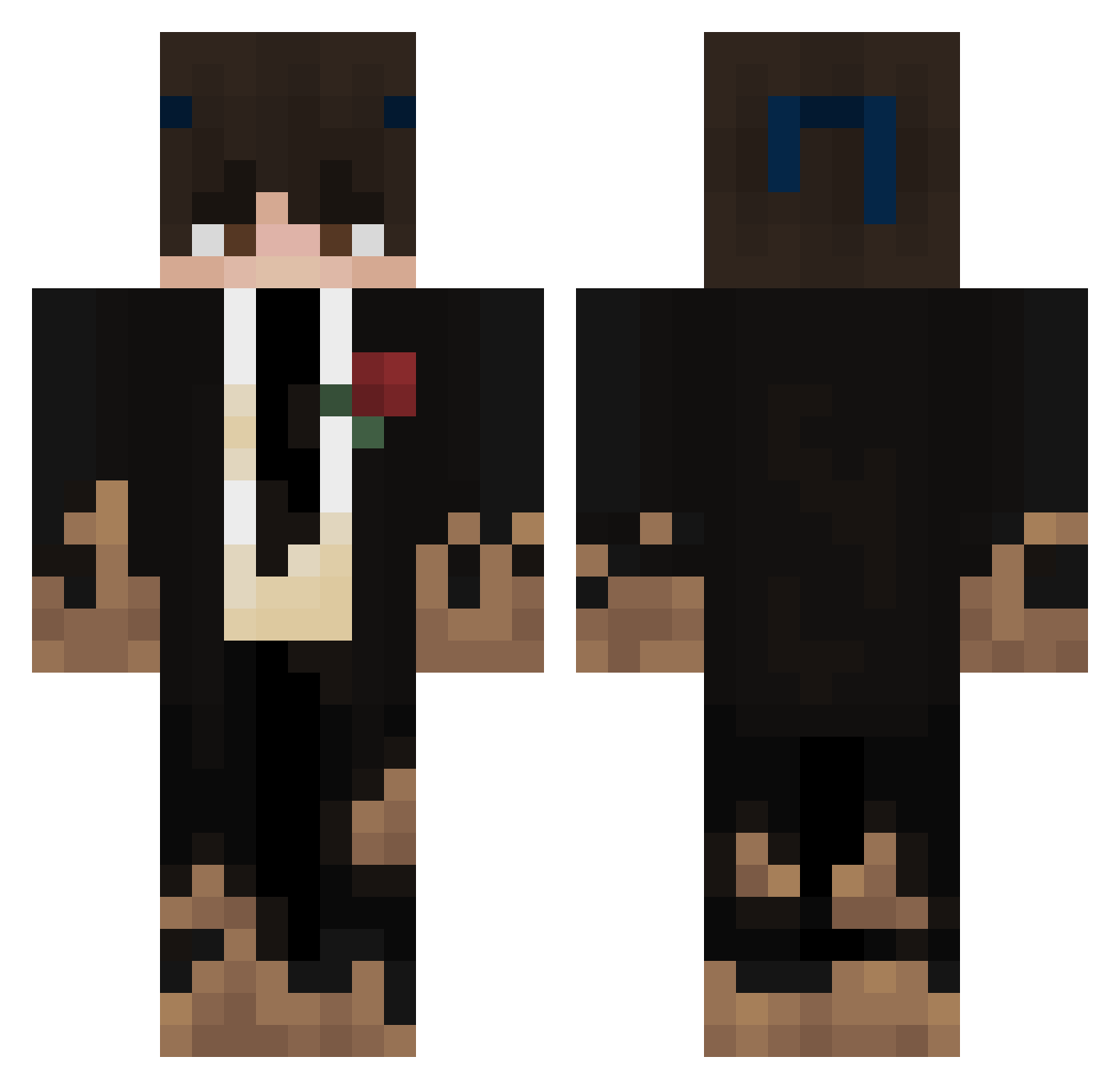 Lutation Minecraft skin, front and back view