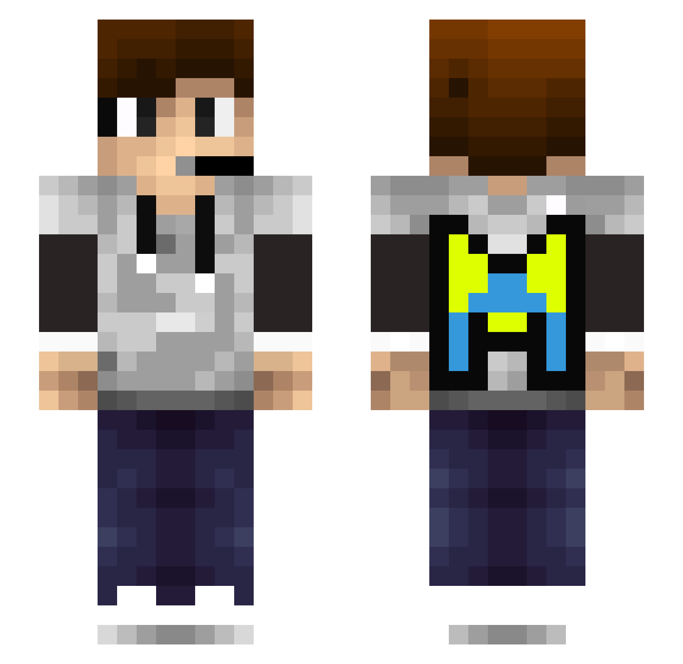 Bluehive_Screen Minecraft skin, front and back view