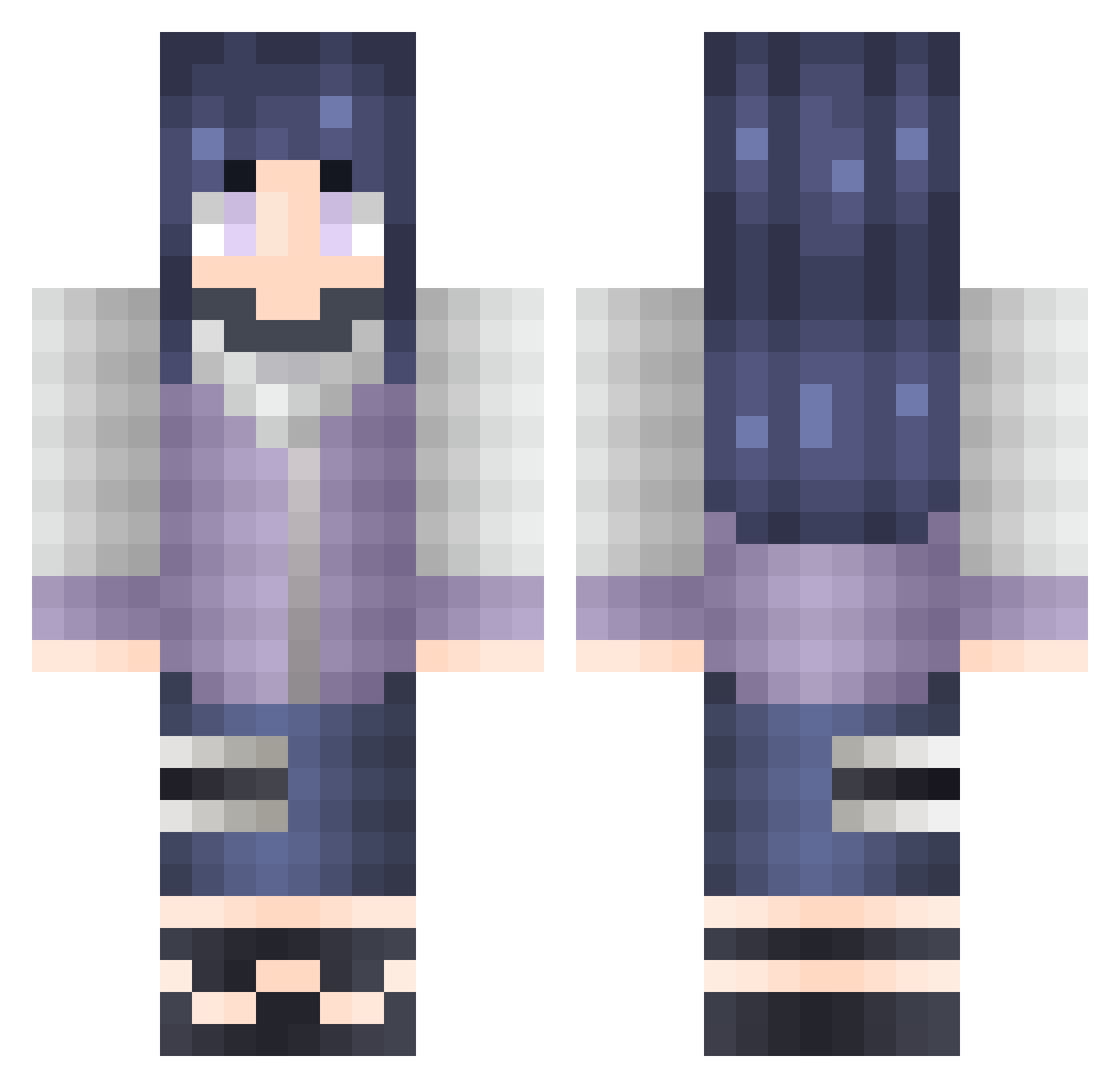 Fabix22 Minecraft skin, front and back view