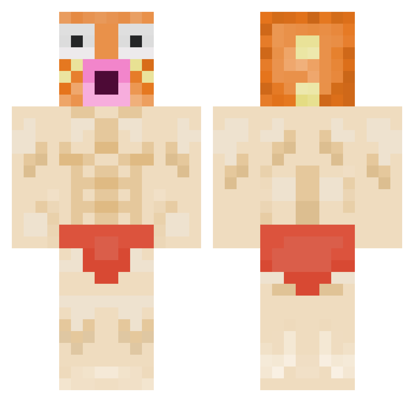 021Maskara Minecraft skin, front and back view