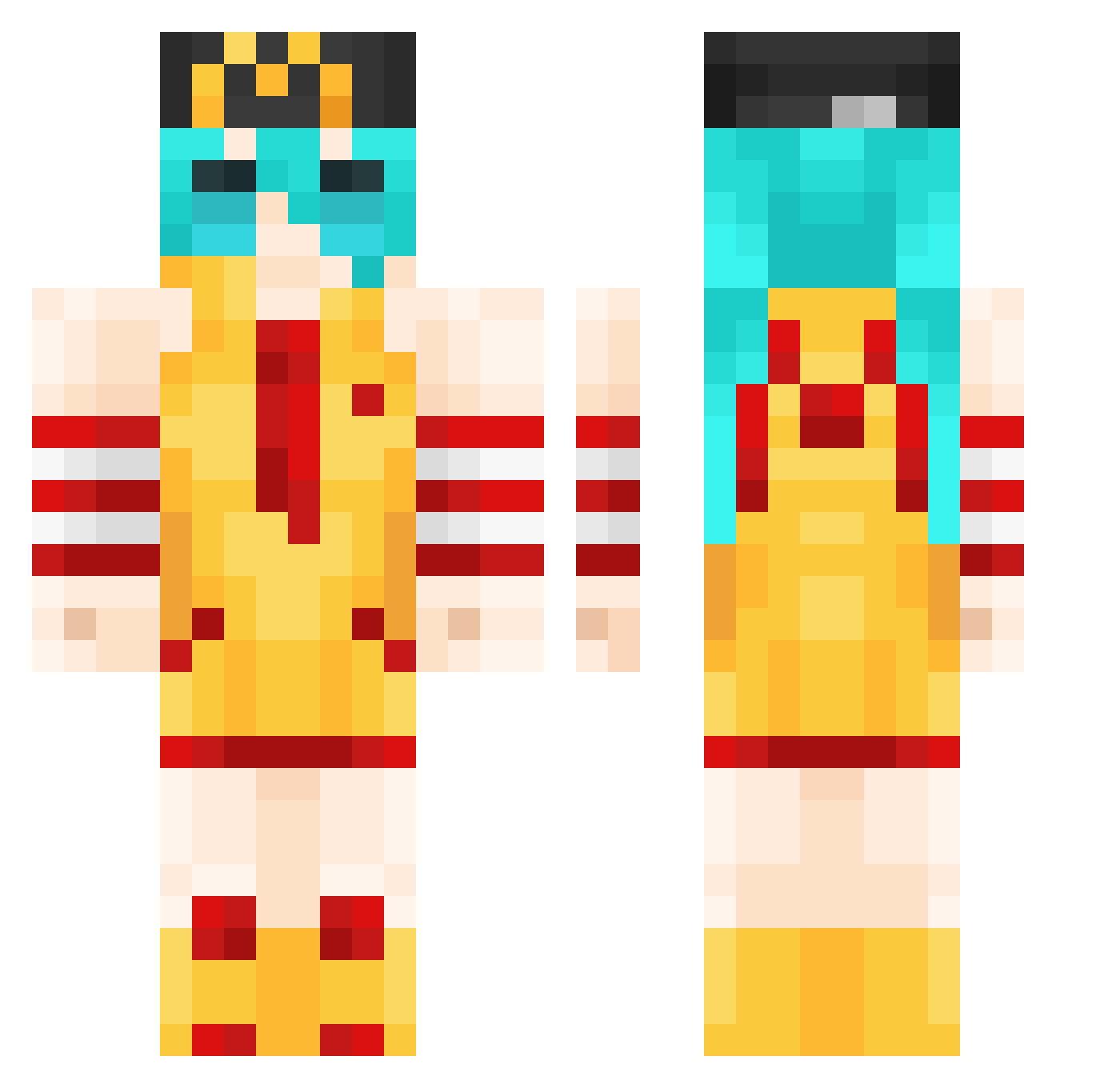Raininglemon_ Minecraft skin, front and back view