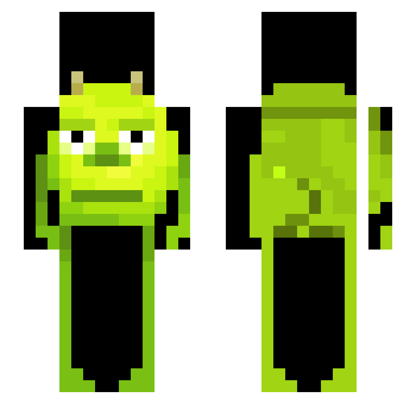 Chaevi Minecraft skin, front and back view