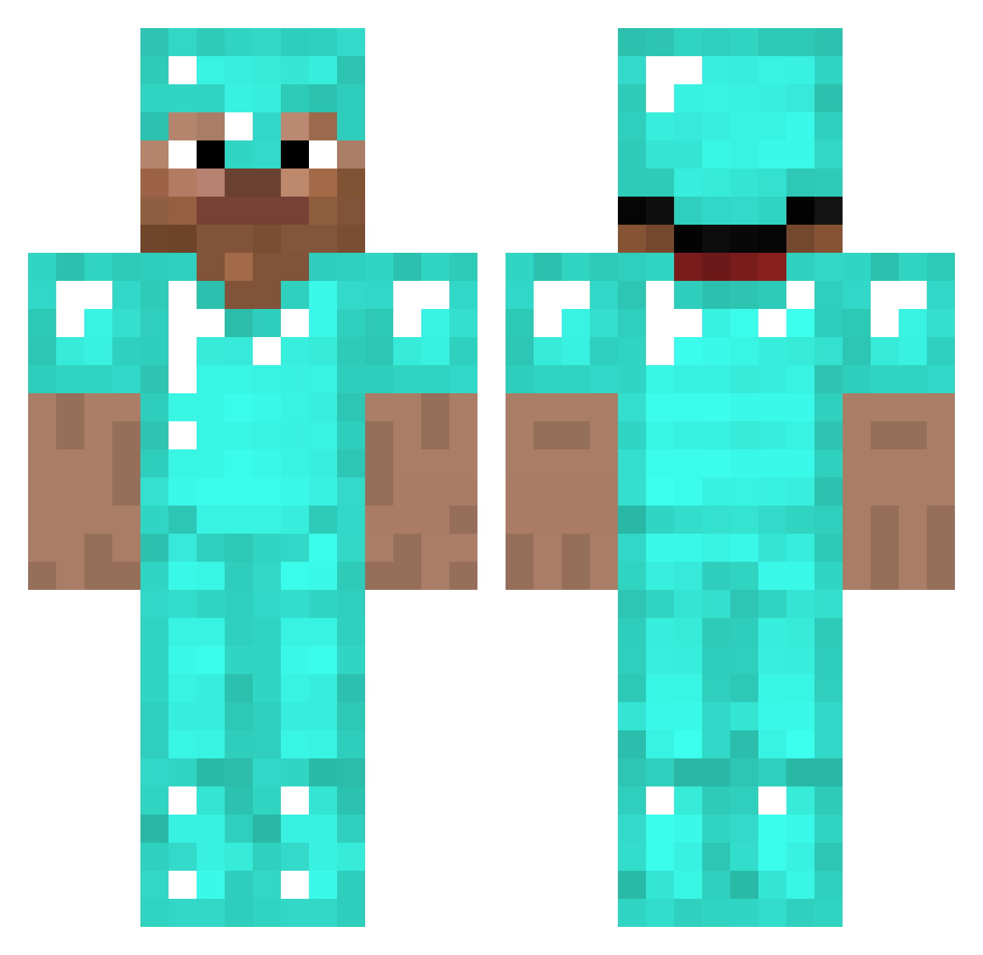 Sparkiousss Minecraft skin, front and back view