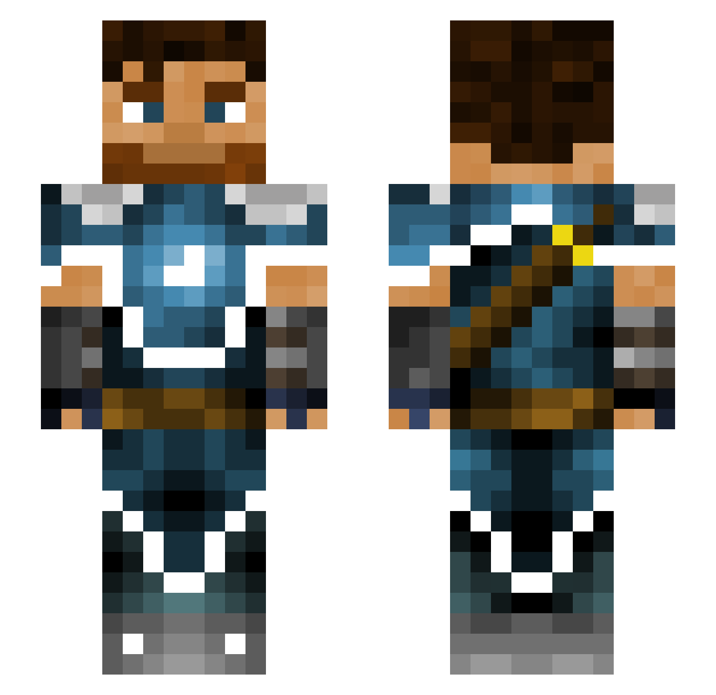 Xyperic Minecraft skin, front and back view