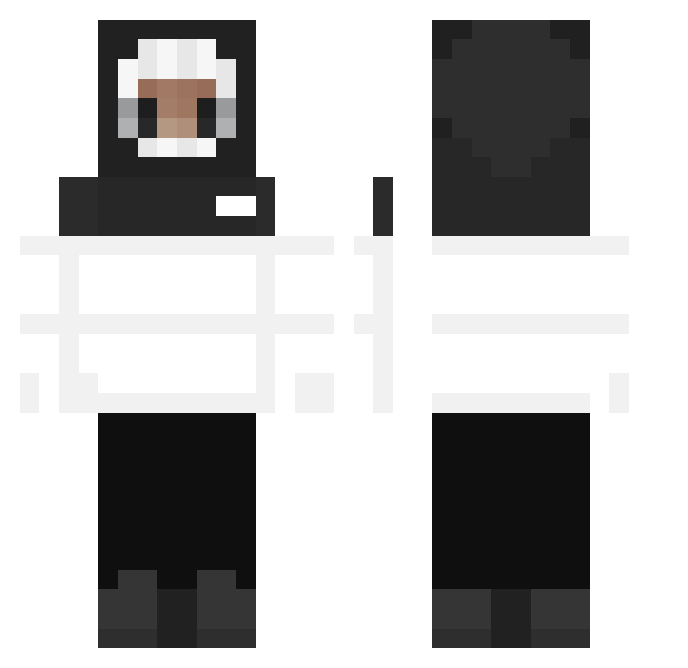 DhO1 Minecraft skin, front and back view