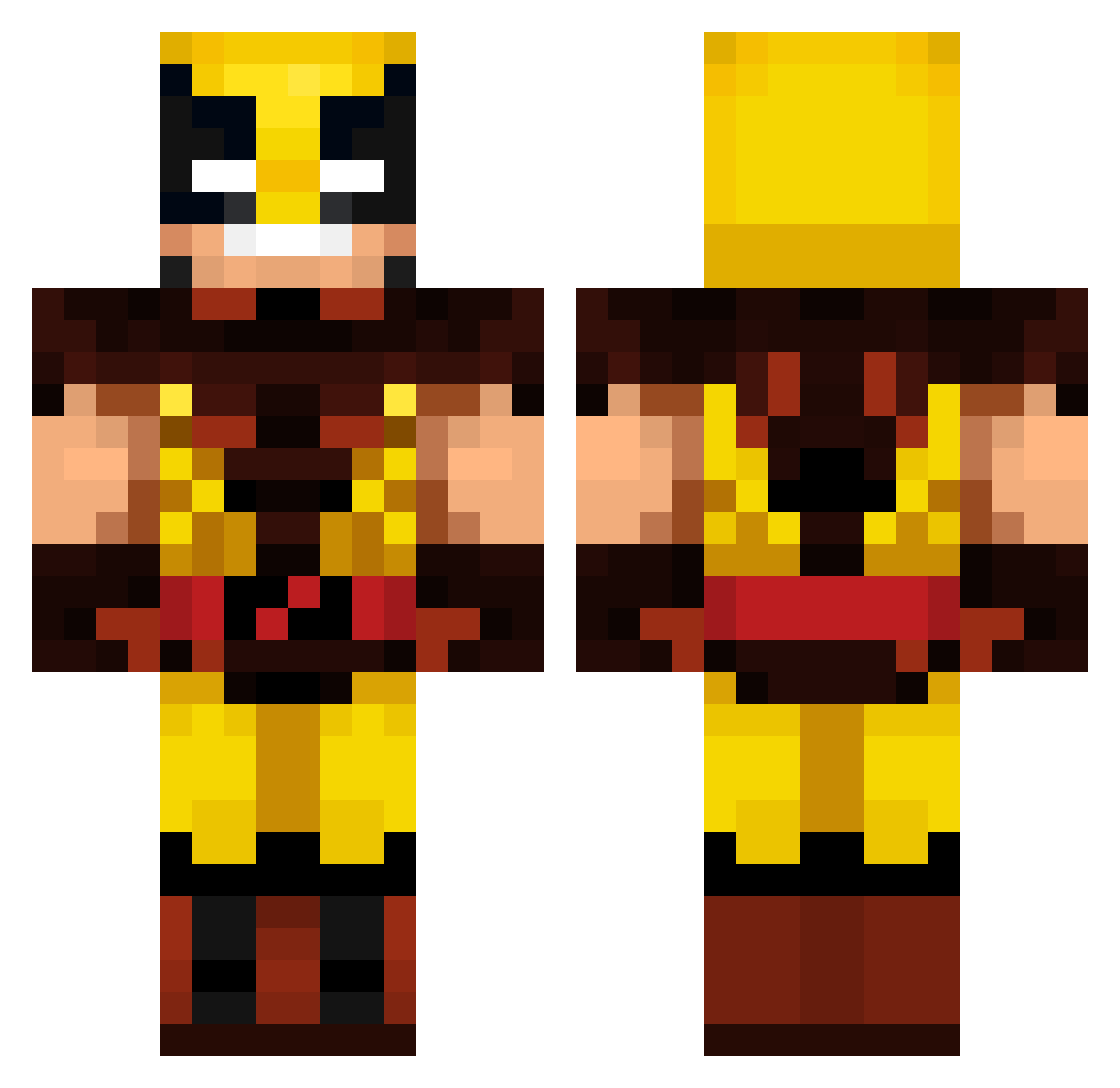 Floozez Minecraft skin, front and back view