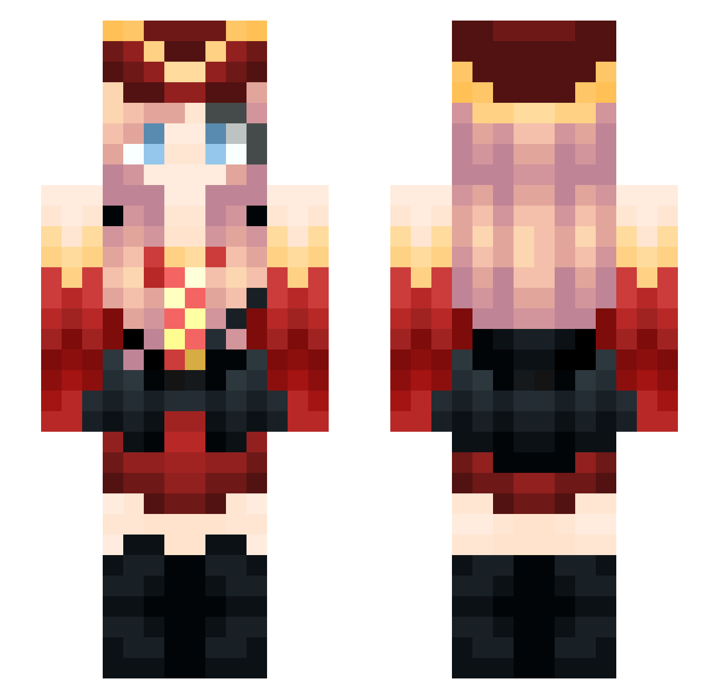 carrackenjoyer Minecraft skin, front and back view