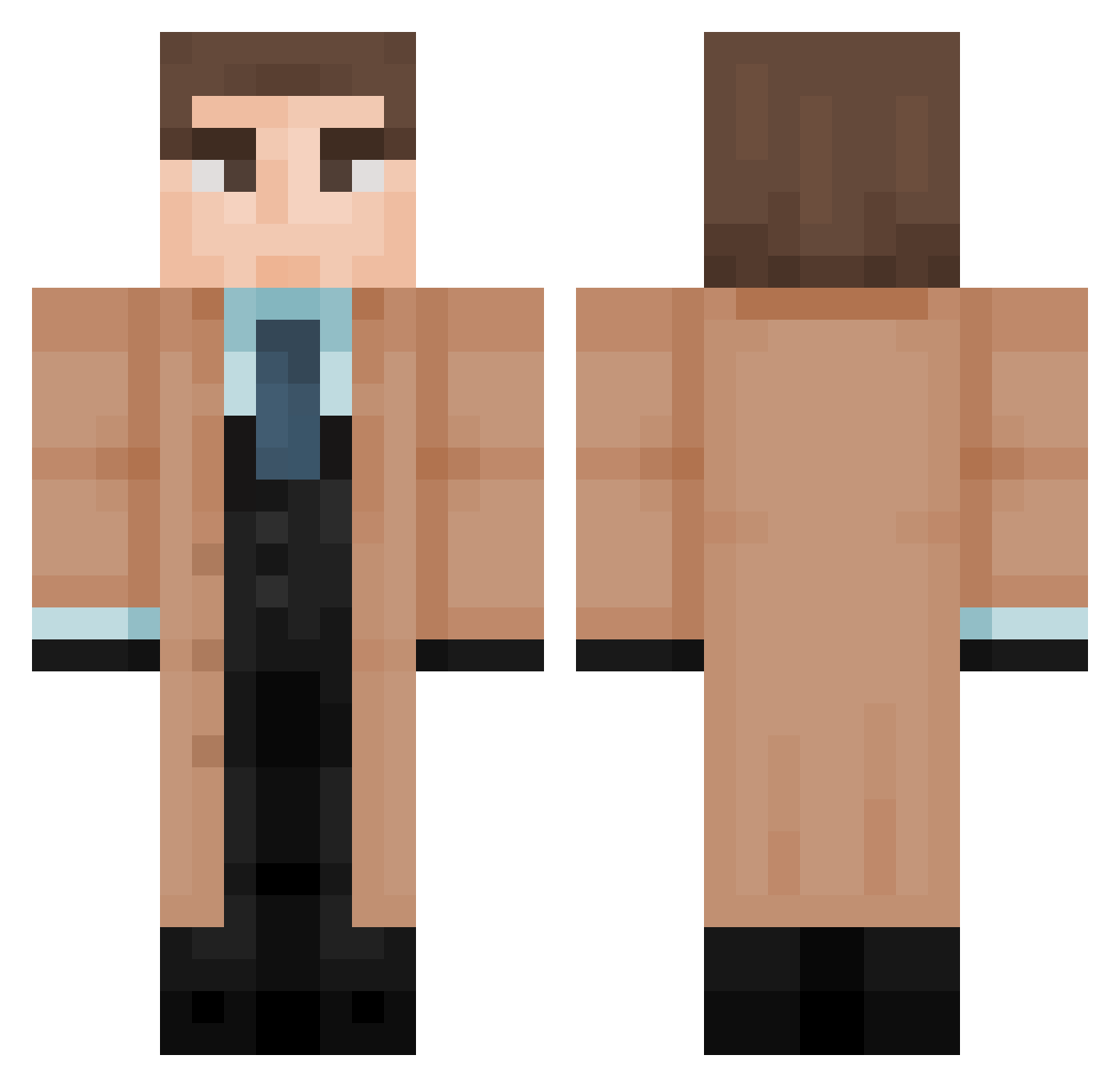Nexomag Minecraft skin, front and back view