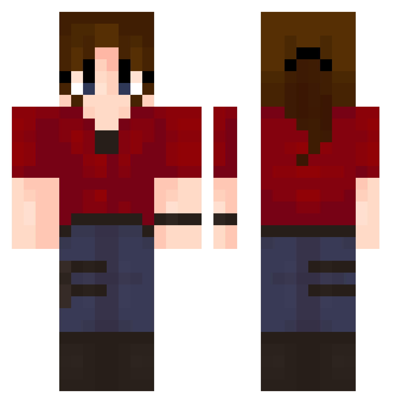 cyetelie Minecraft skin, front and back view