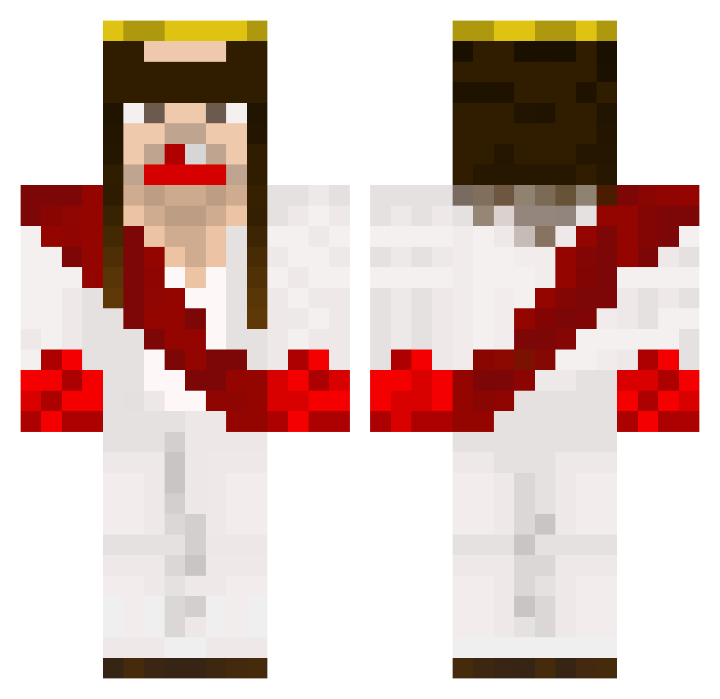 Y0Y0 Minecraft skin, front and back view