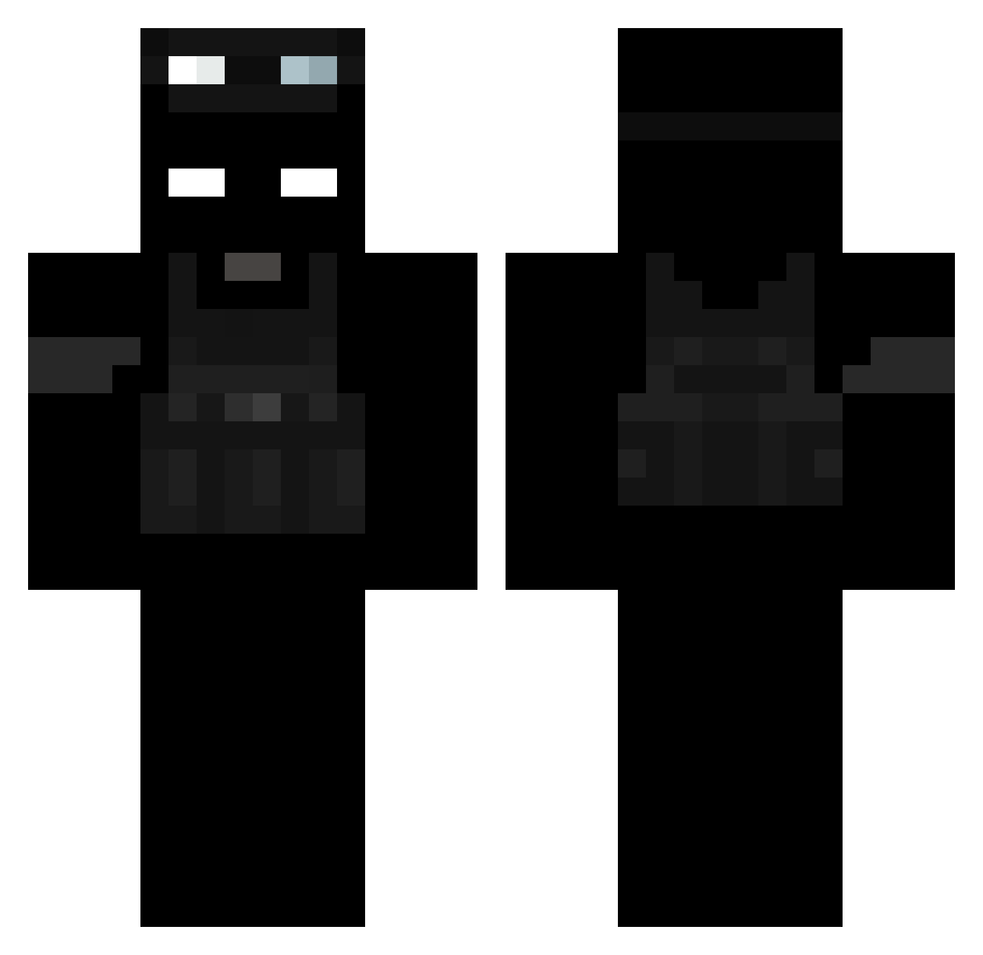 Rke3y Minecraft skin, front and back view