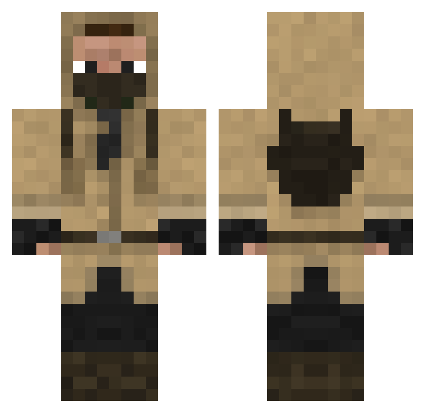 Zloy_Patroulniy Minecraft skin, front and back view