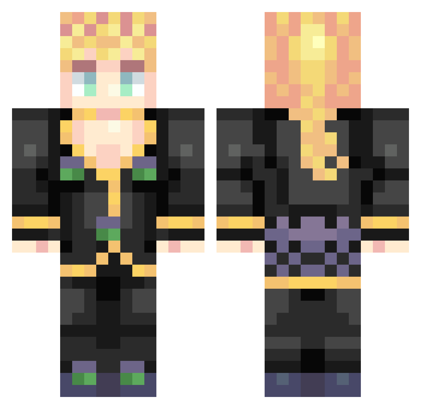 EkenEsse Minecraft skin, front and back view