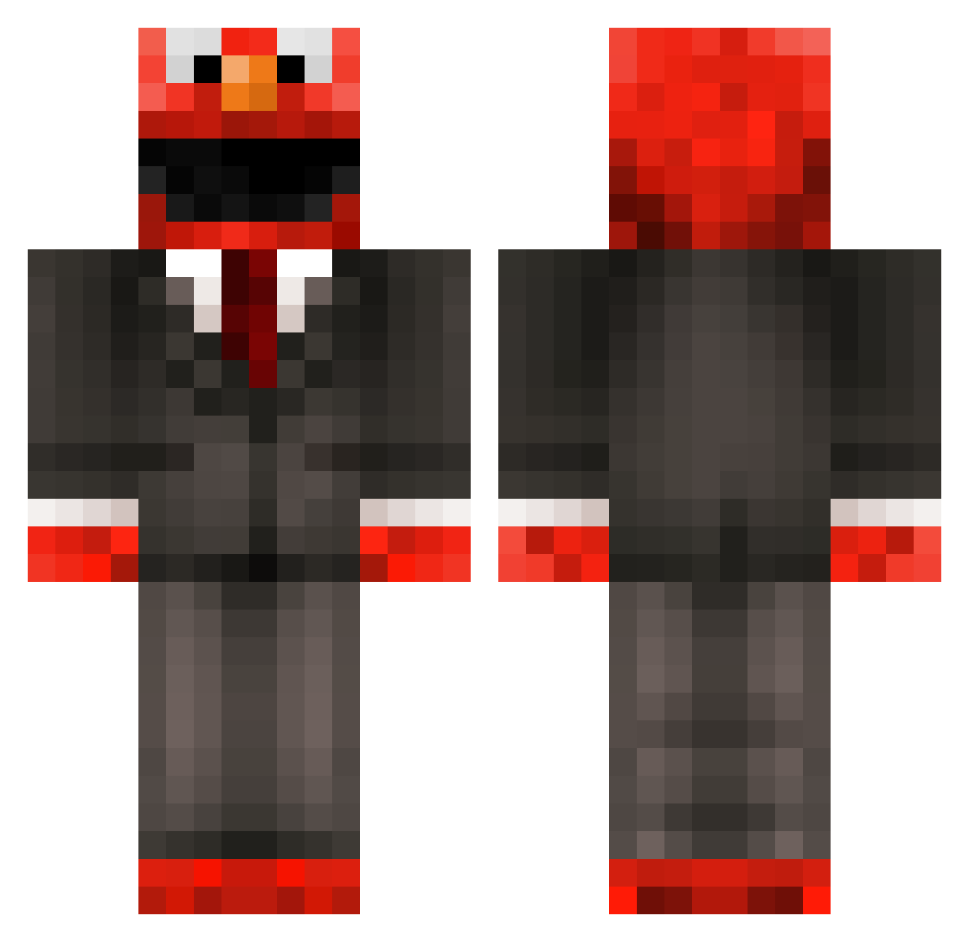 SirHypers Minecraft skin, front and back view