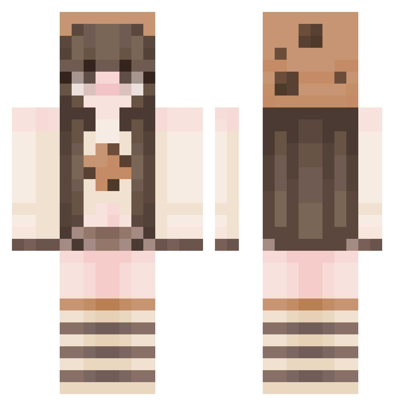 nennaboo Minecraft skin, front and back view