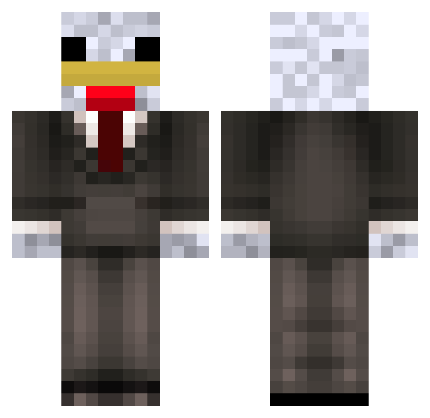 veryhotchicken Minecraft skin, front and back view
