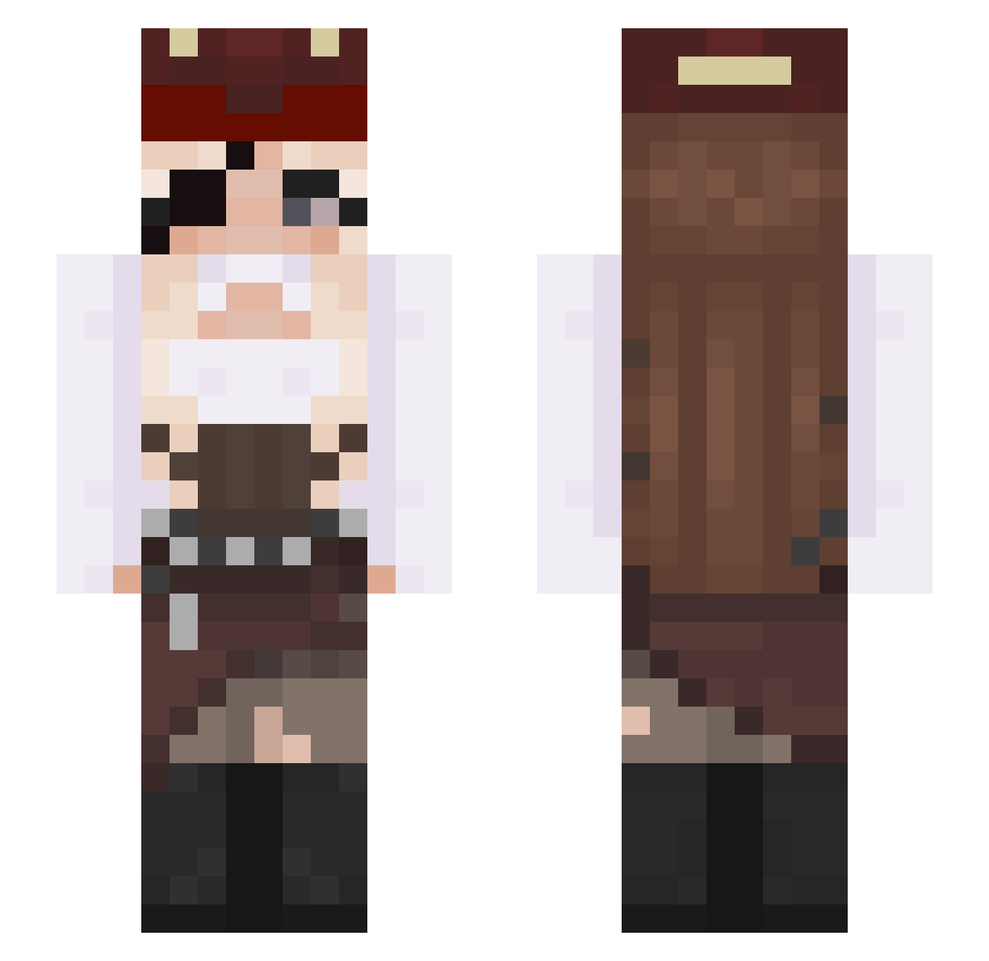 KO4ST Minecraft skin, front and back view