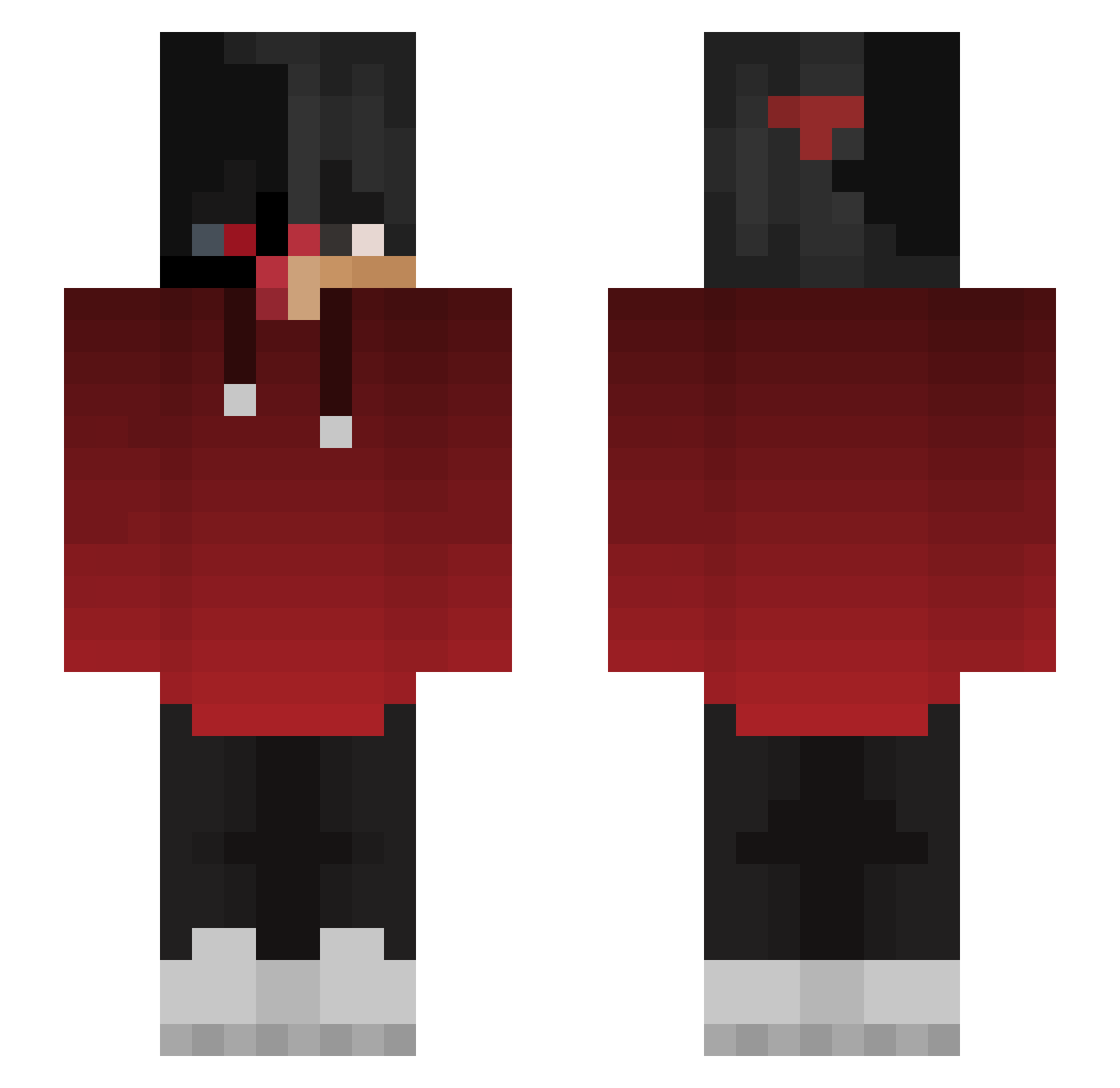 SeanPlayz12 Minecraft skin, front and back view