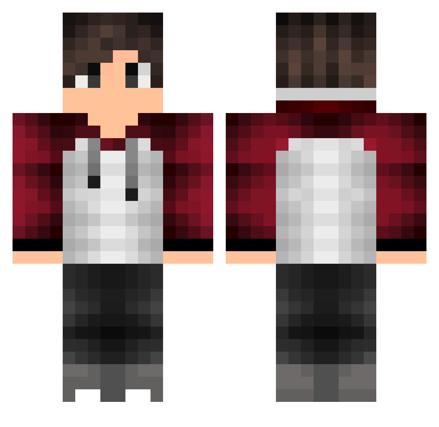 N0okTh3Crook Minecraft skin, front and back view