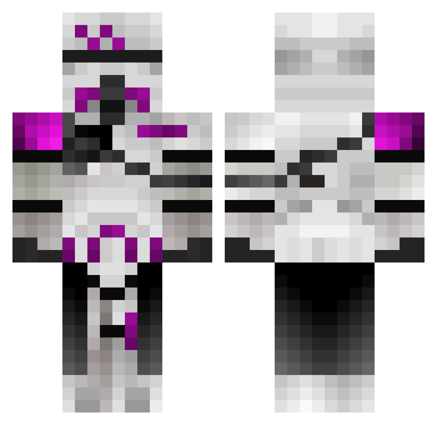 StarPlatinum77 Minecraft skin, front and back view