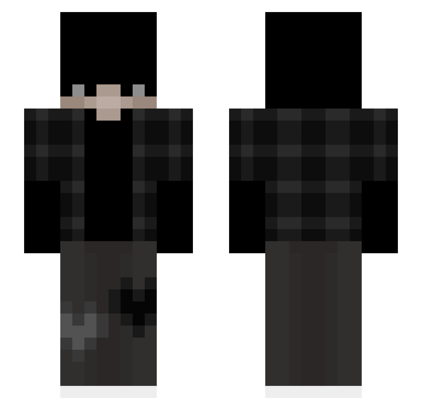 tpfu Minecraft skin, front and back view