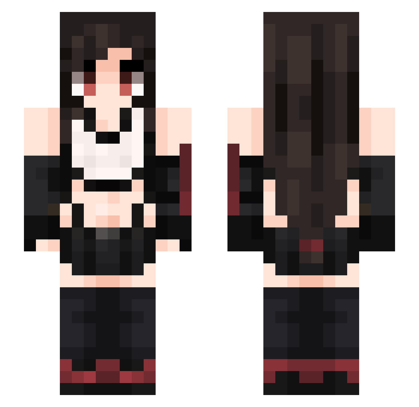 Rosie9011 Minecraft skin, front and back view