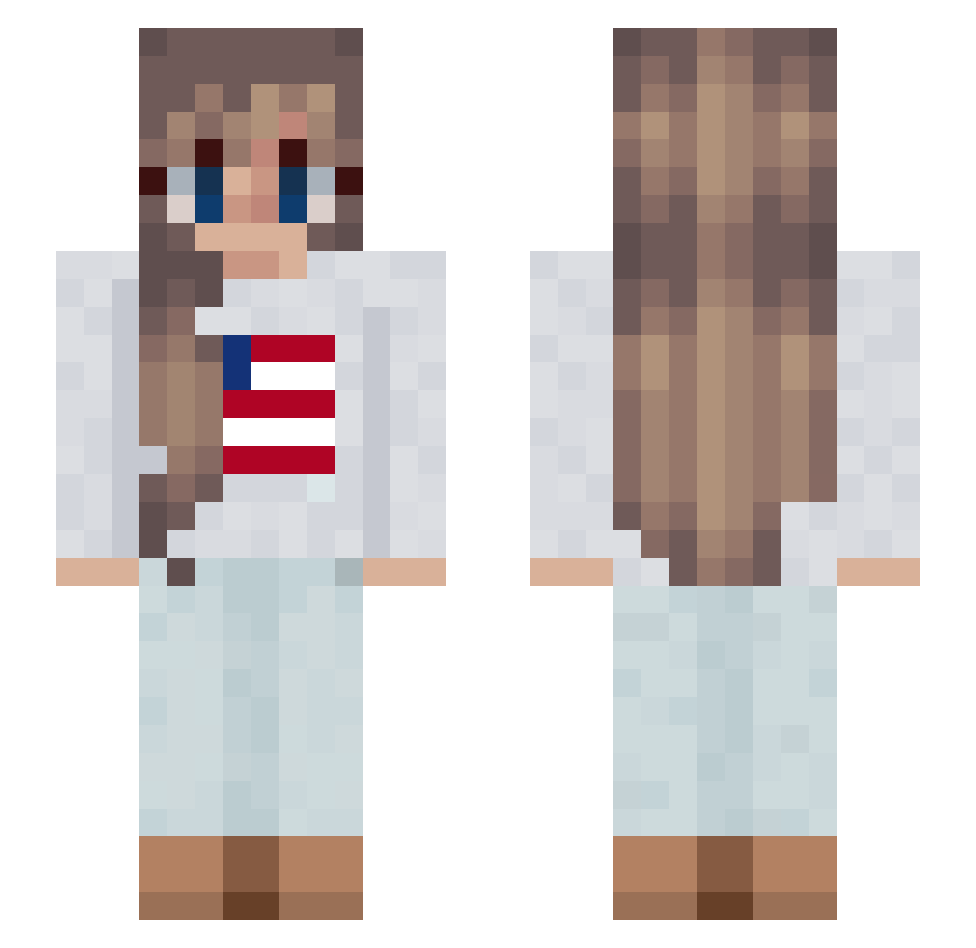 Martenax Minecraft skin, front and back view