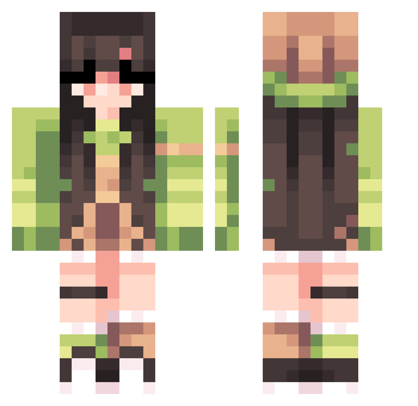 realropo Minecraft skin, front and back view
