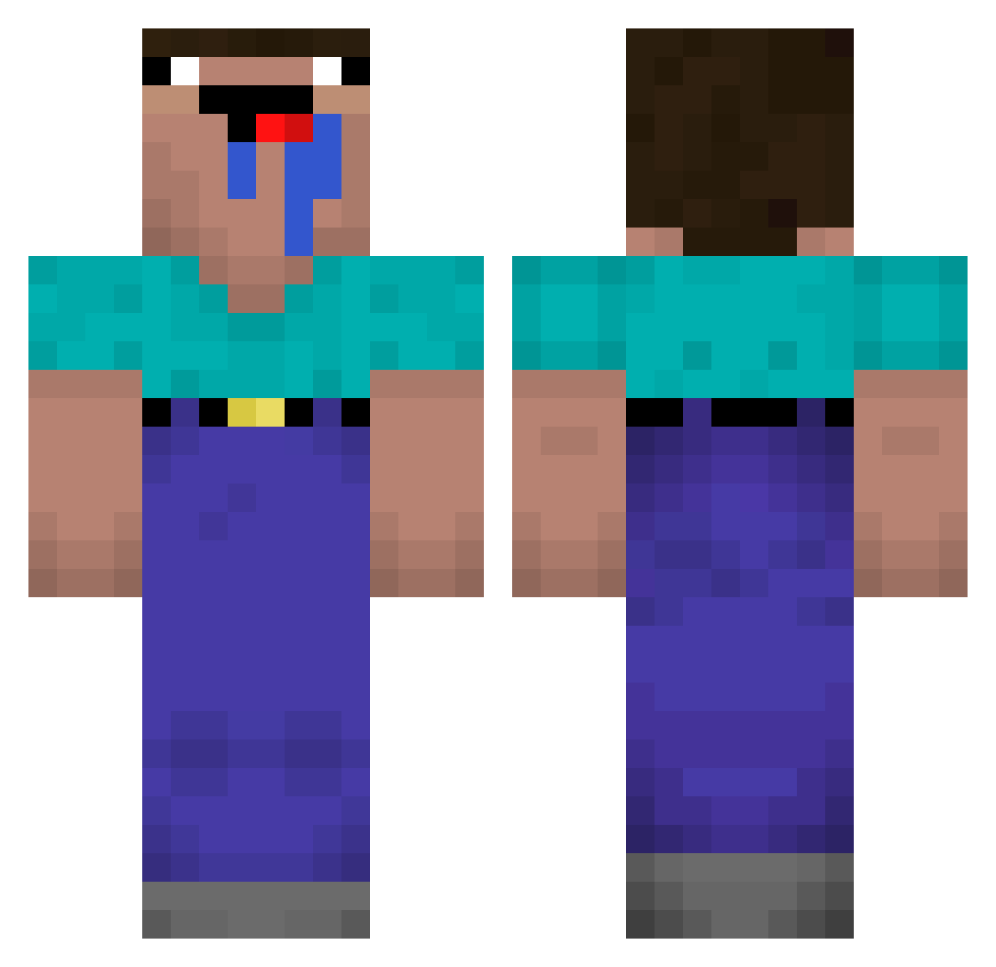 Viriato77 Minecraft skin, front and back view