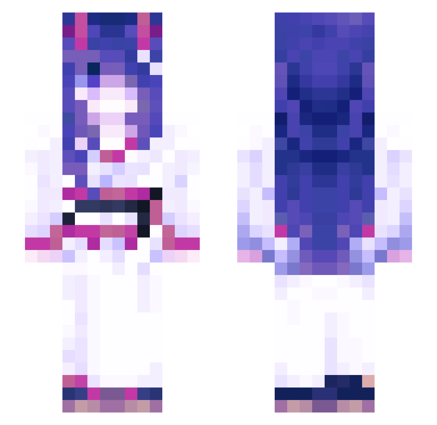 Rexatina Minecraft skin, front and back view