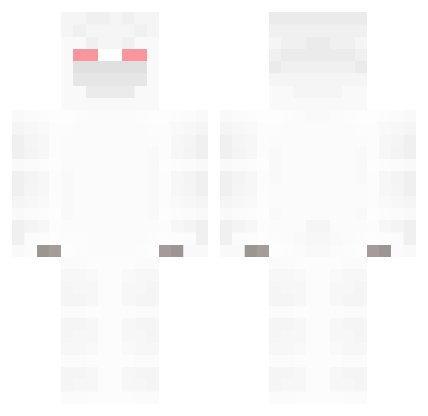 reachin Minecraft skin, front and back view