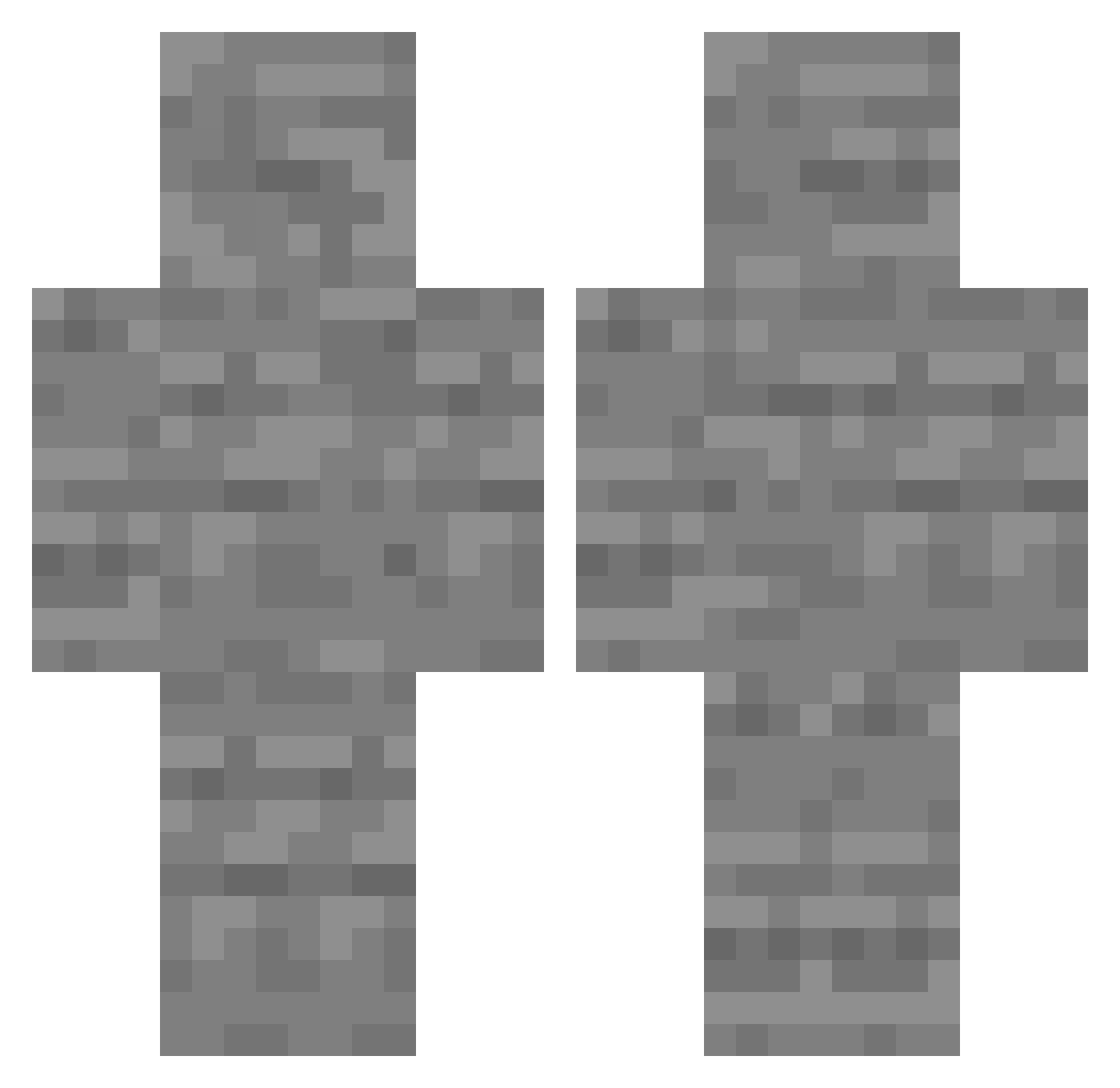 SnacksMC Minecraft skin, front and back view