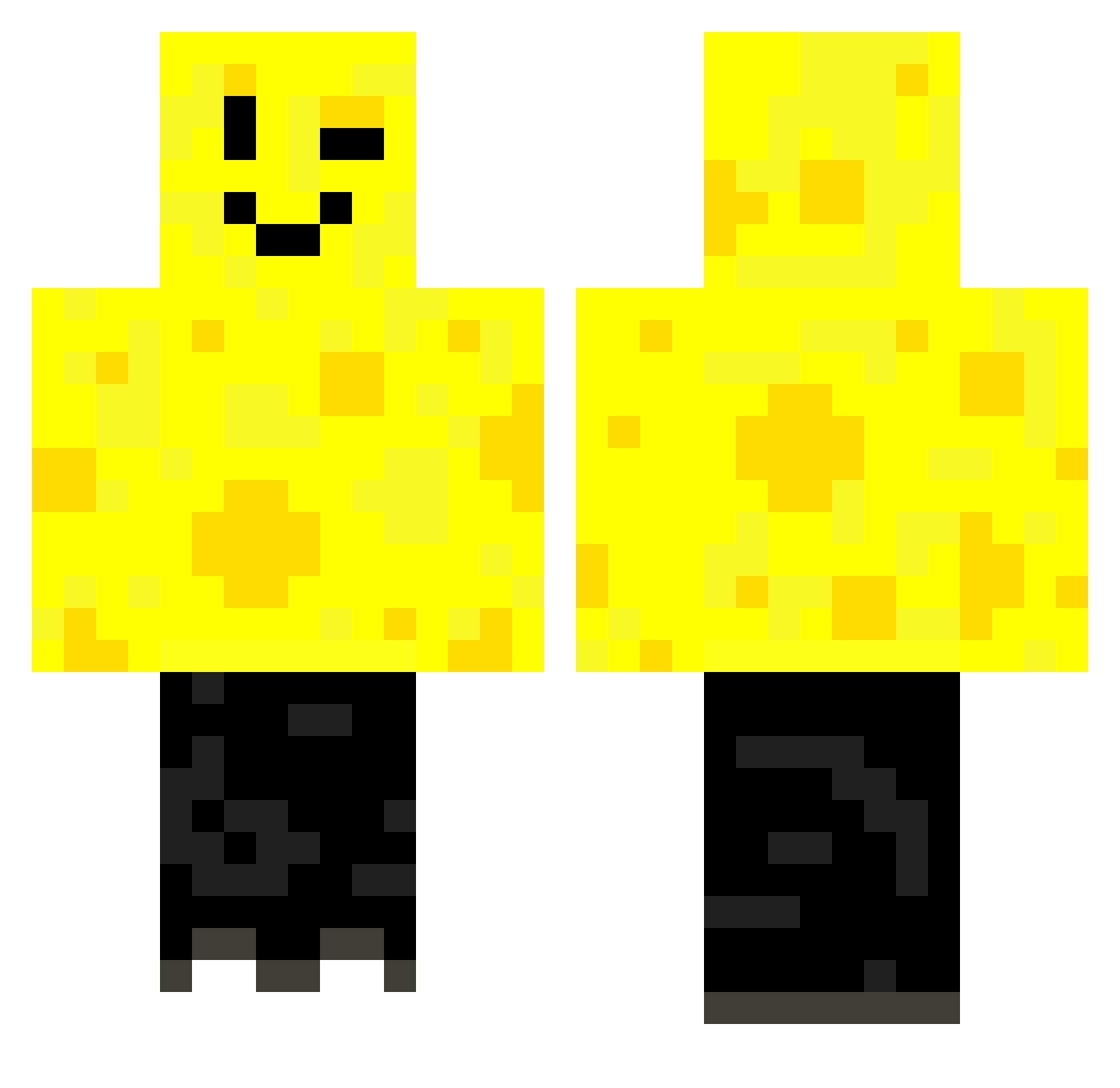 Meliosik Minecraft skin, front and back view