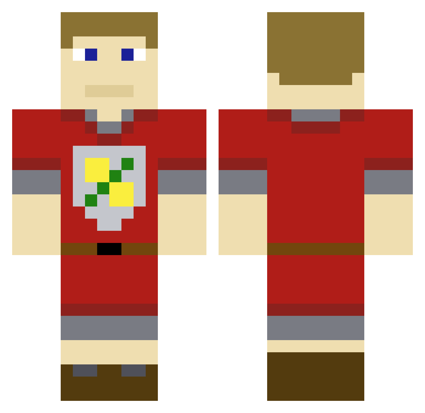 beastjon123 Minecraft skin, front and back view
