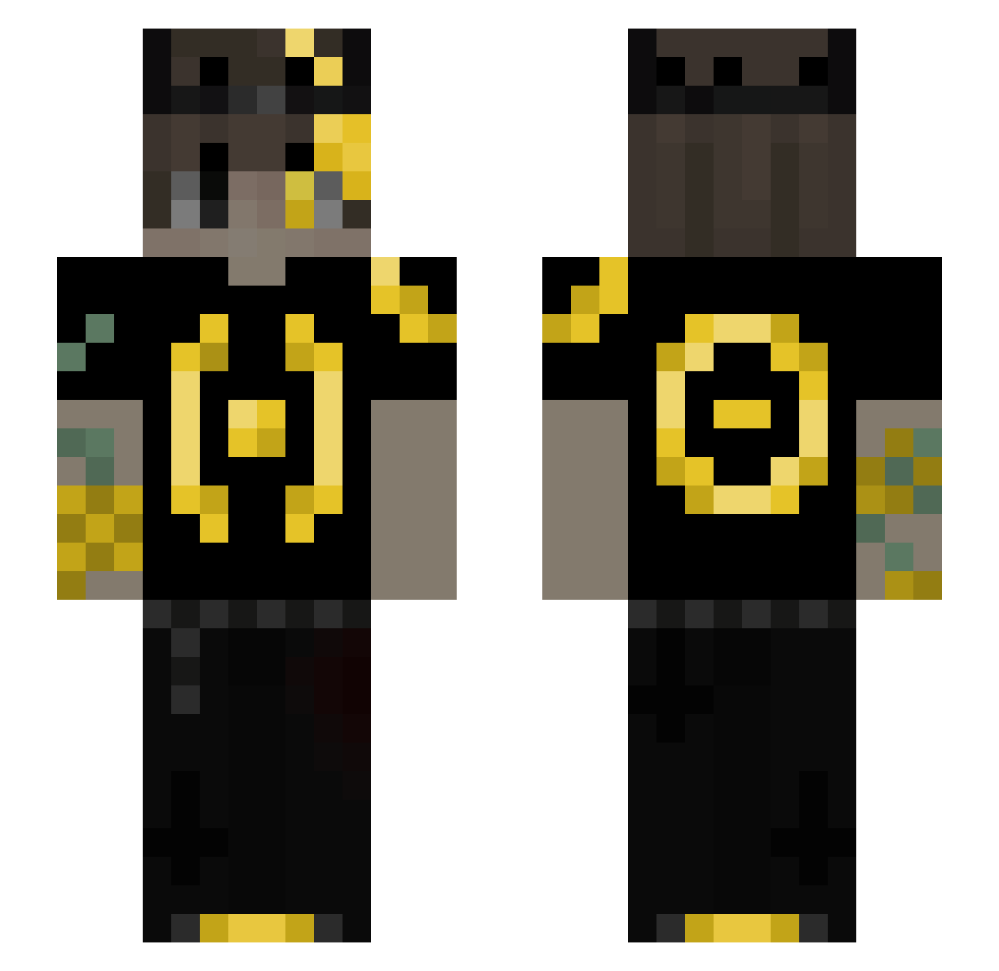 _Faulx Minecraft skin, front and back view
