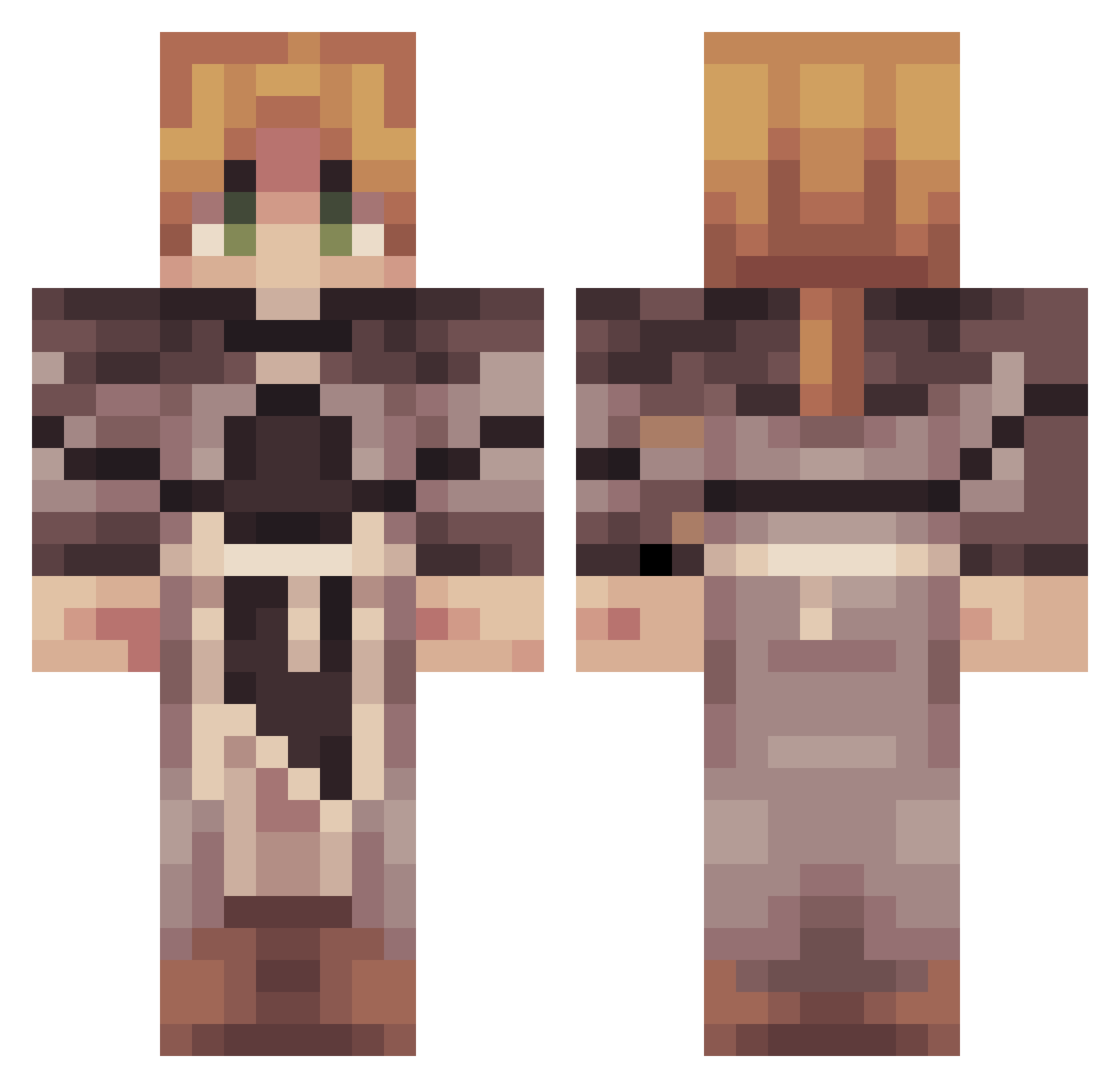 zenci_onen Minecraft skin, front and back view