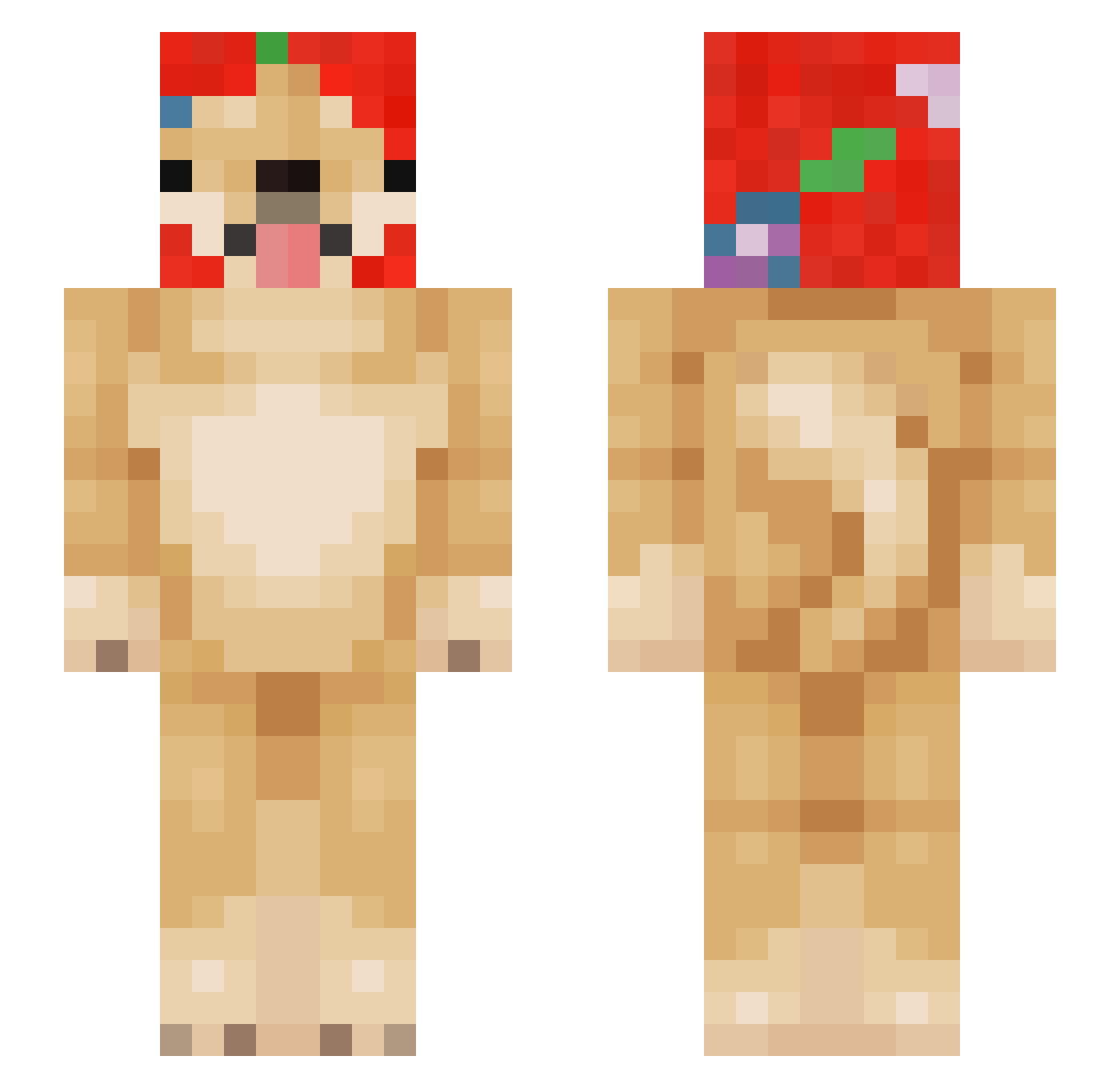 CxsTrx Minecraft skin, front and back view