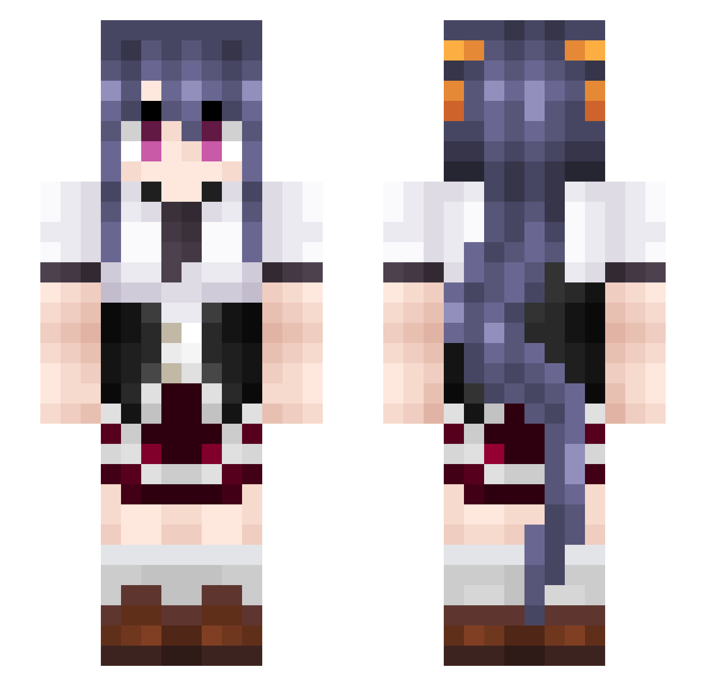 slimDK Minecraft skin, front and back view