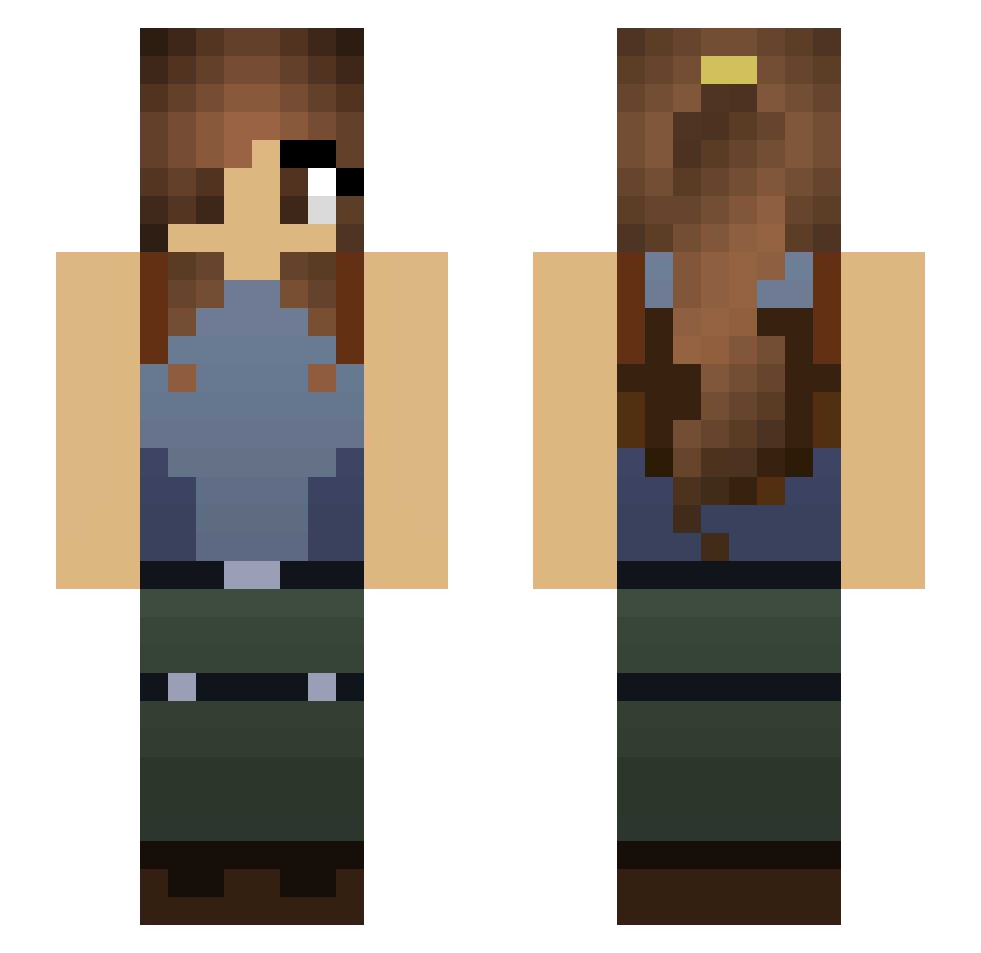 CarbonFiberV12 Minecraft skin, front and back view