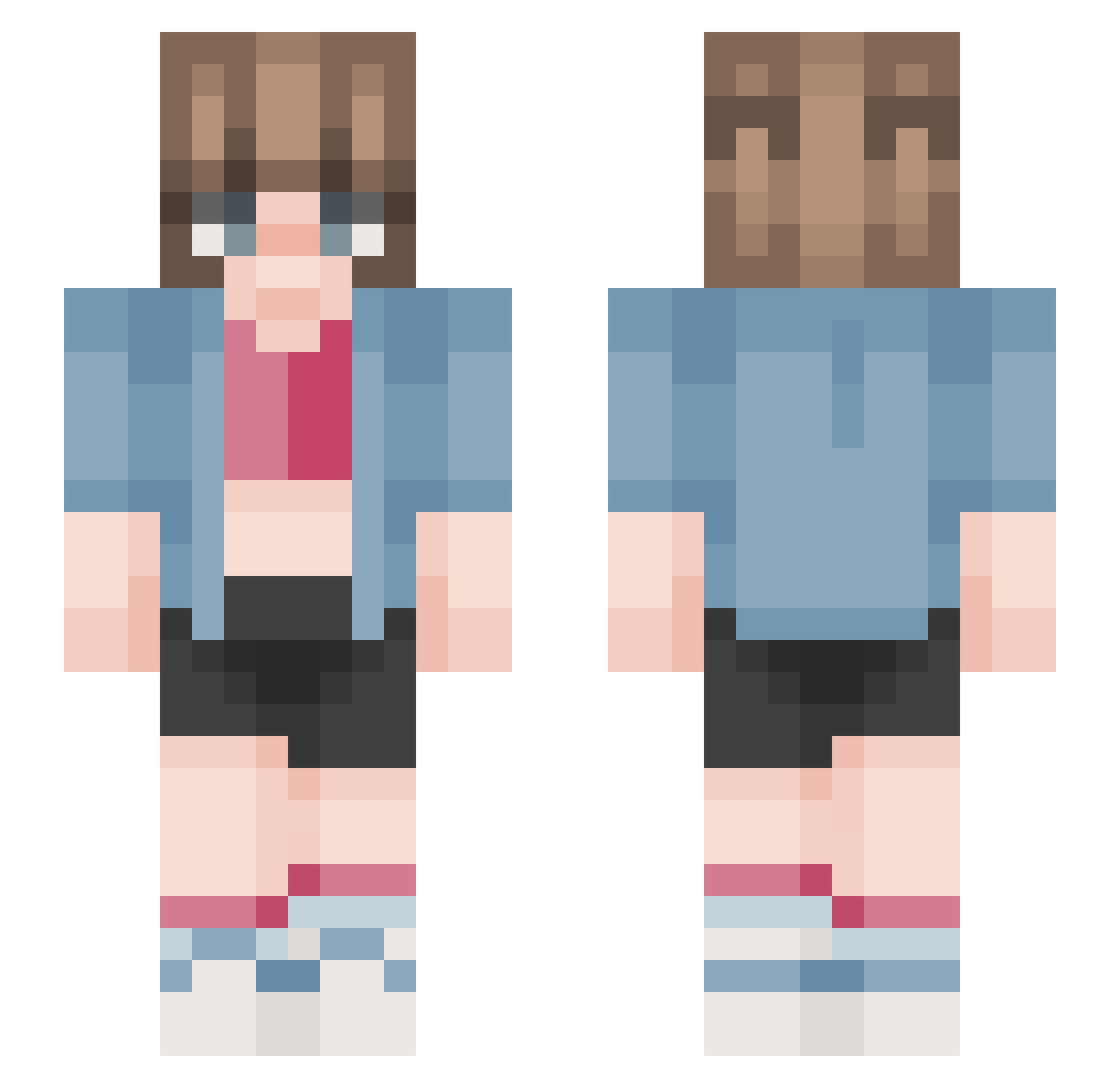 Teagan_MC Minecraft skin, front and back view