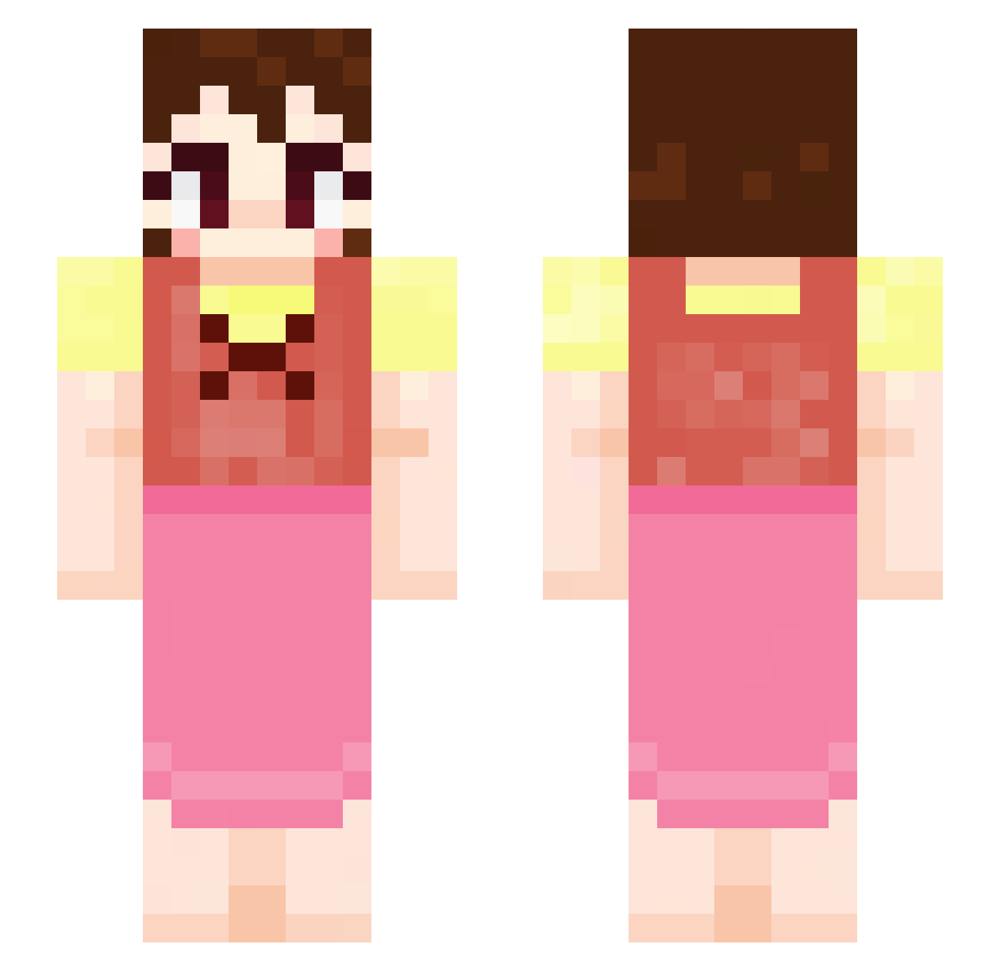 Faze_Heidi Minecraft skin, front and back view