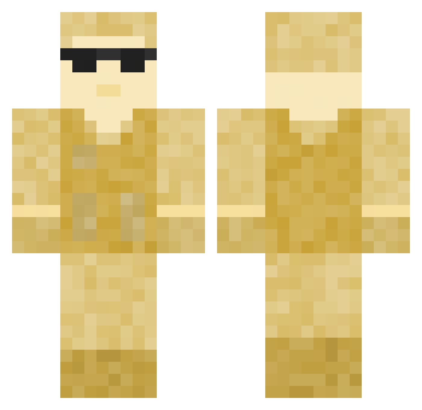xdevpackager Minecraft skin, front and back view