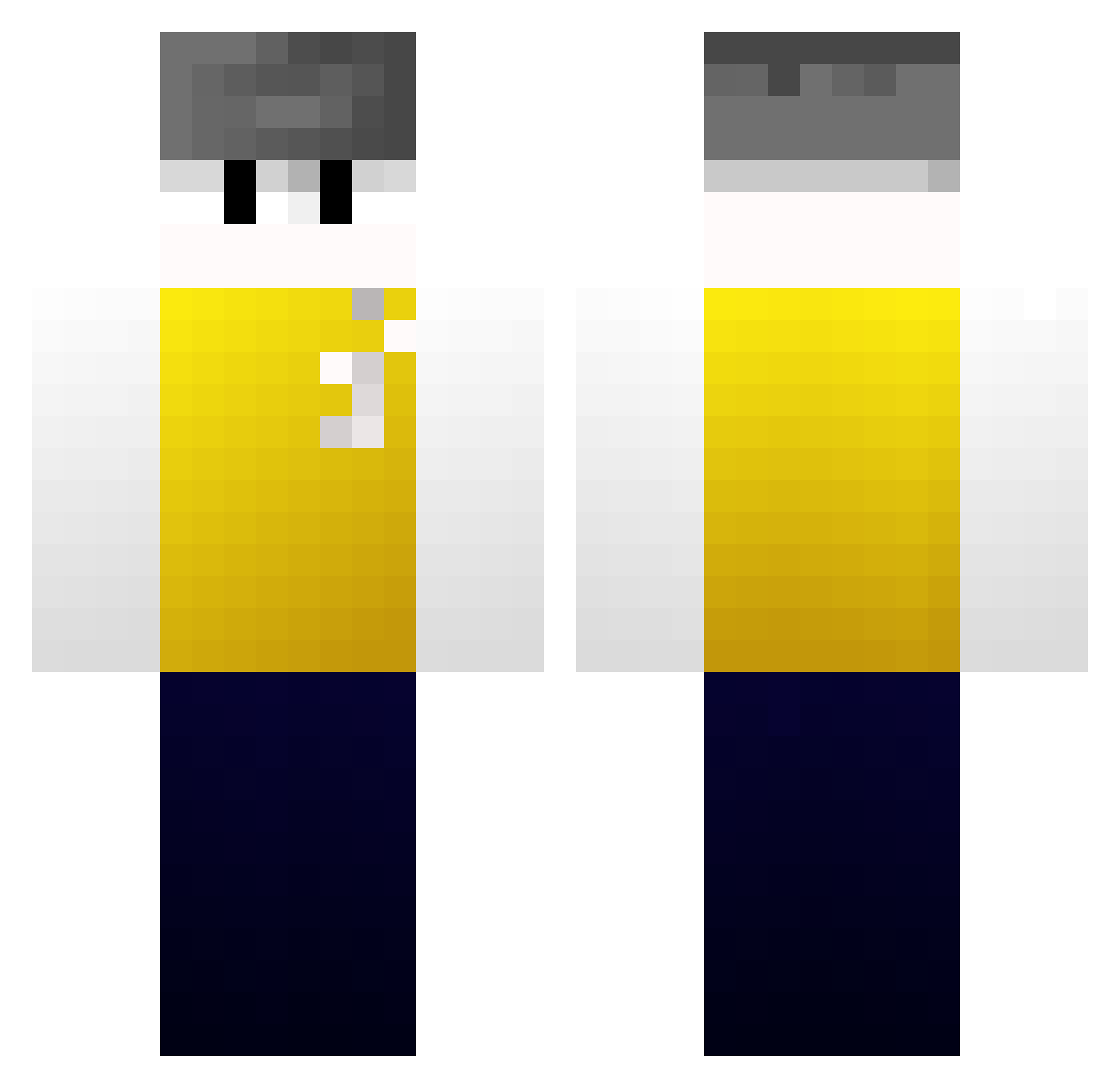 TemThePot Minecraft skin, front and back view