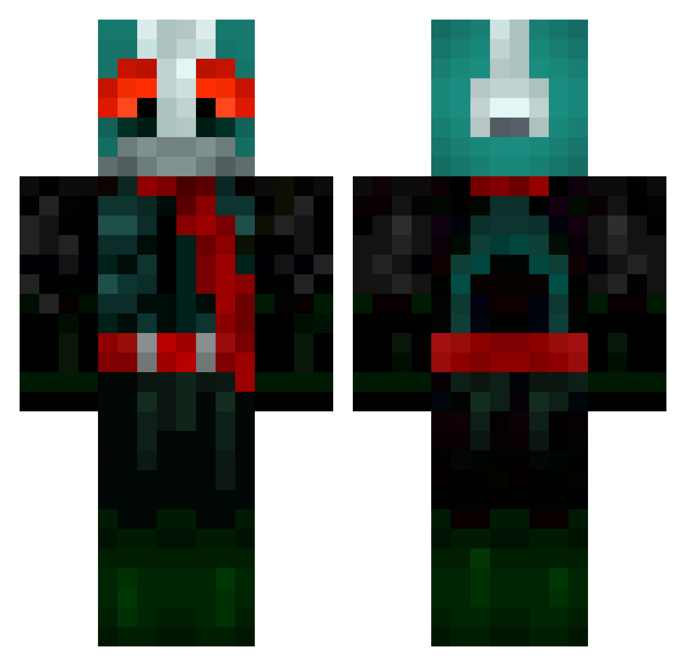 Minedood27 Minecraft skin, front and back view