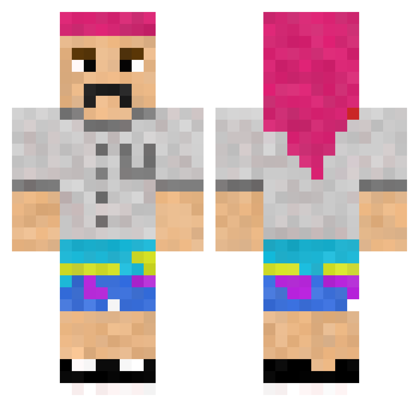 AlainTerrieure Minecraft skin, front and back view