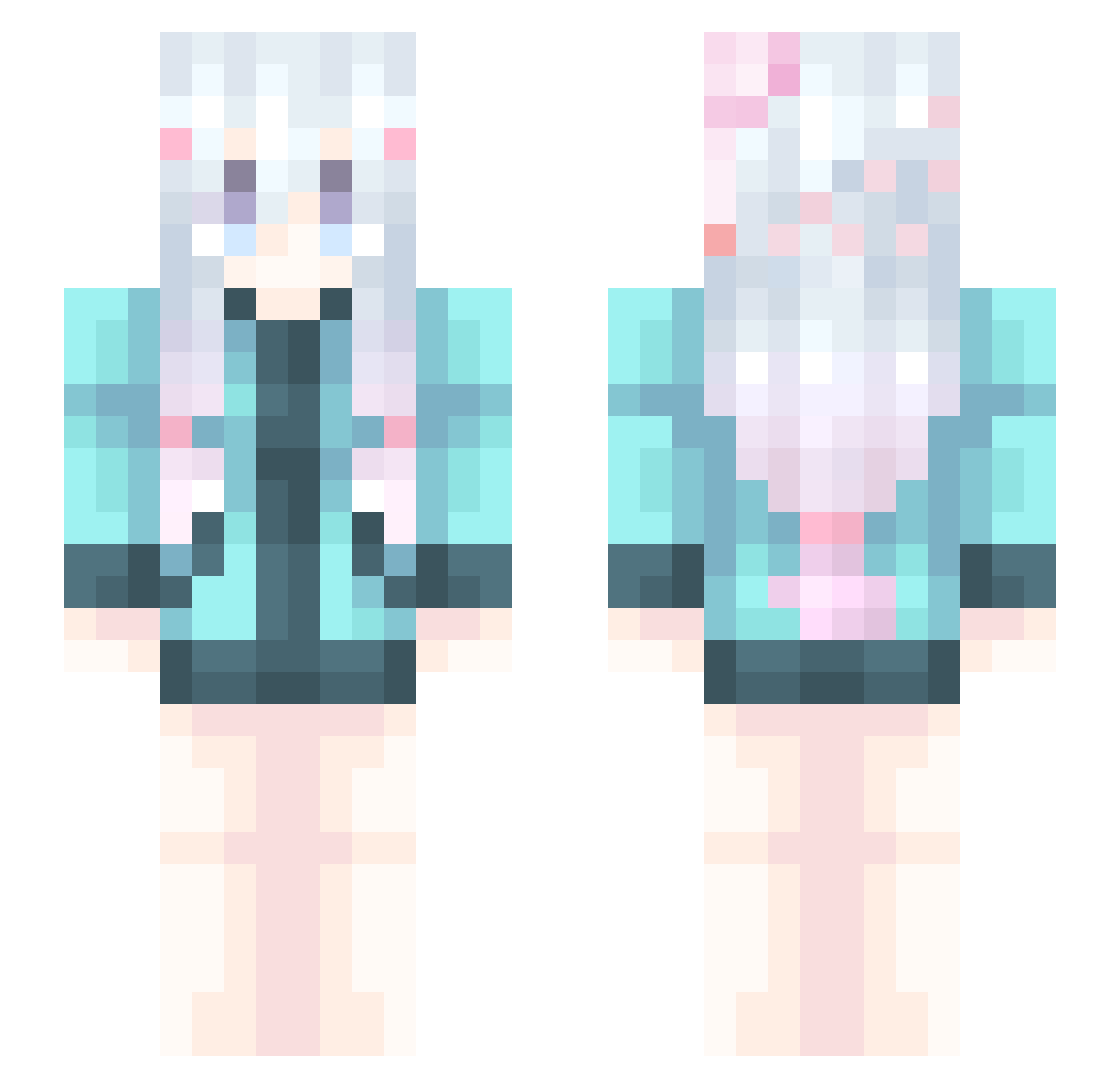 Qiongxje Minecraft skin, front and back view