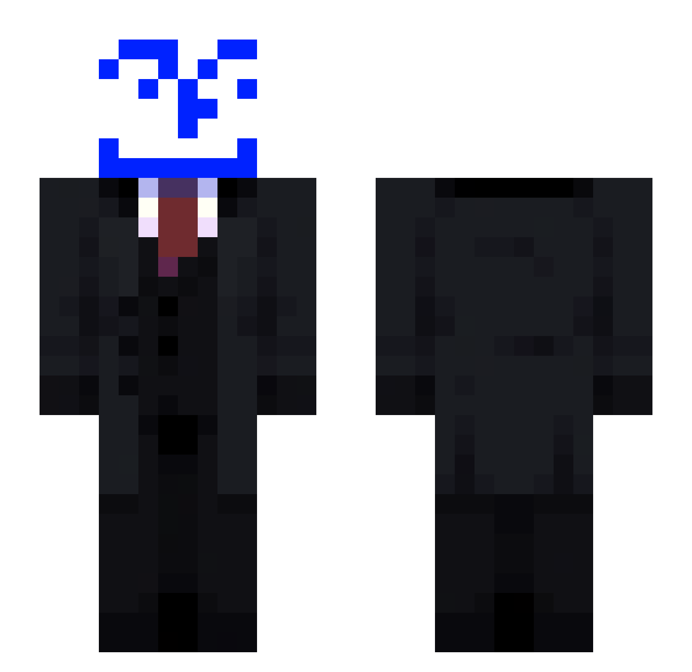 yseven Minecraft skin, front and back view